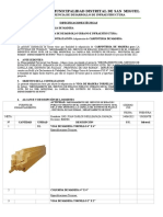 Especificaciones de Madera Tornillo GLORIETA