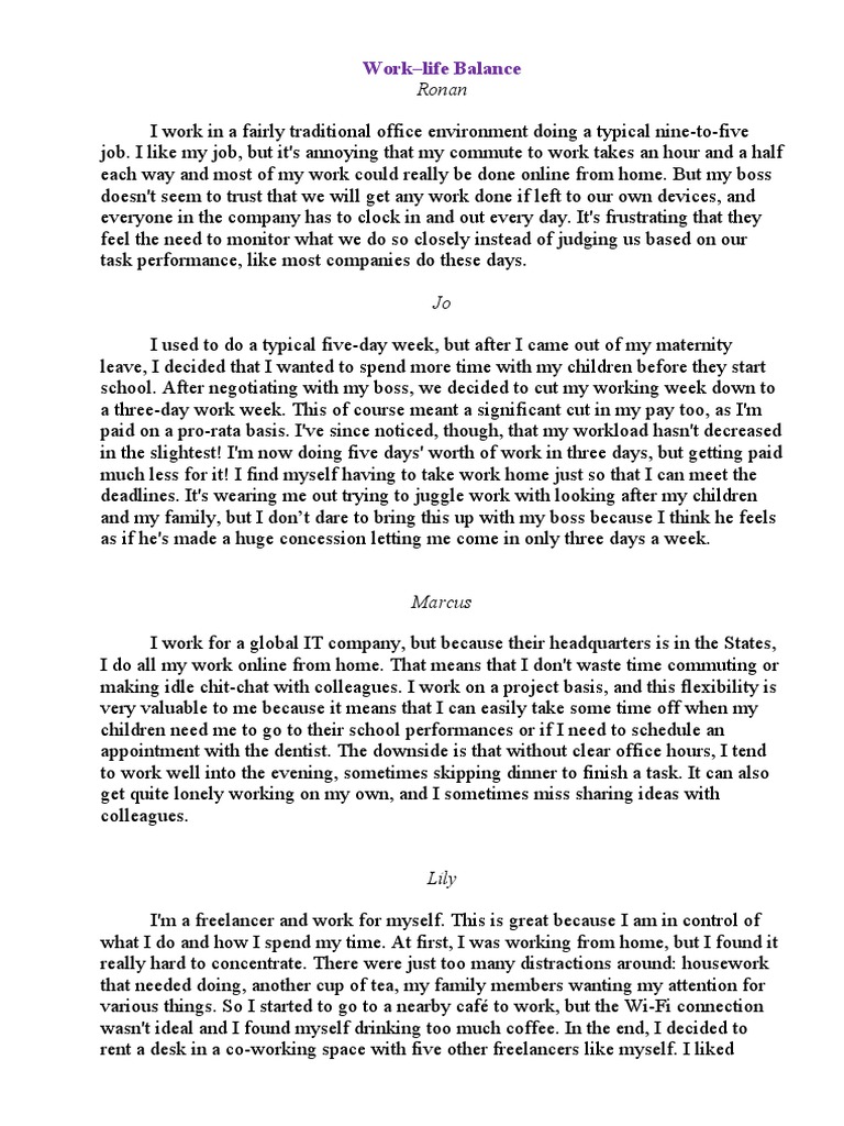 Work-Life Balance | PDF