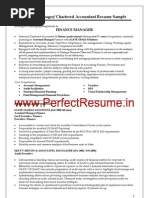 Download Finance Manager Chartered Accountant  Resume Sample by perfectresume SN59918999 doc pdf
