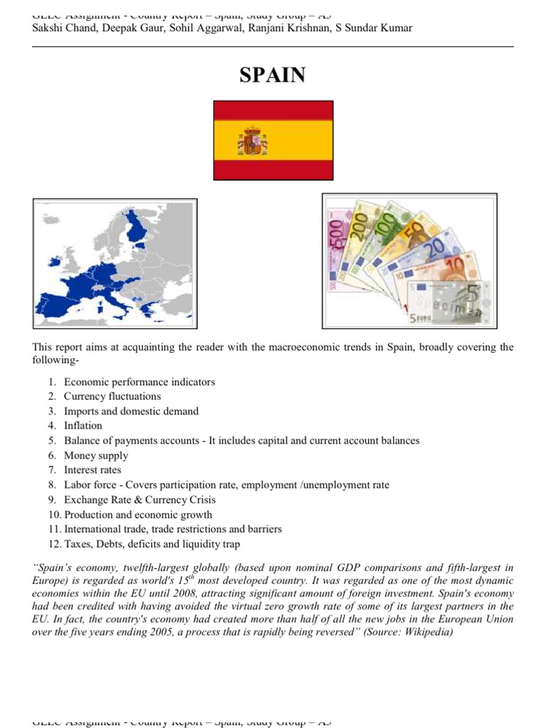 GLEC Assignment-Country Report (Spain) | PDF | Money Supply | Real ...