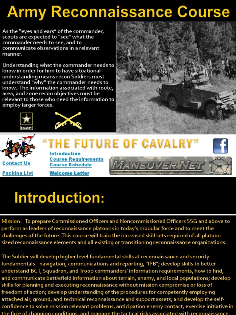 Army Reconnaissance Course Arc – OSMIE