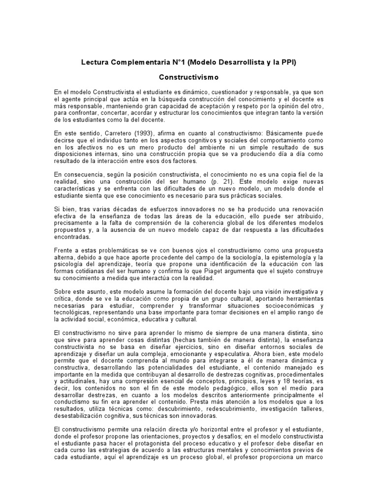 Modelo Constructivista en la Educación | PDF | Constructivismo ...