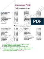 Sampradaaya Foods Pickles Price List