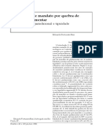 A Cassação de Mandato Por Quebra de Decoro Parlamentar: Sindicabilidade Jurisdicional e Tipicidade