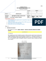 Examen parcial de matemática para los negocios