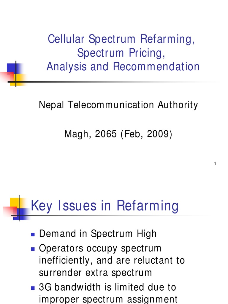 Cellular Spectrum Refarming in Nepal | PDF | Spectral Density | Gsm