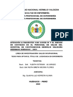 Riesgo de contagio COVID-19 en personal salud Hospital Valdizán