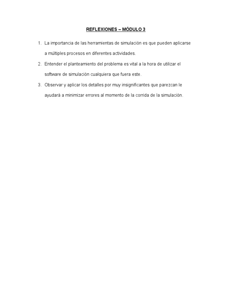 Reflexiones - Módulo 3 | PDF