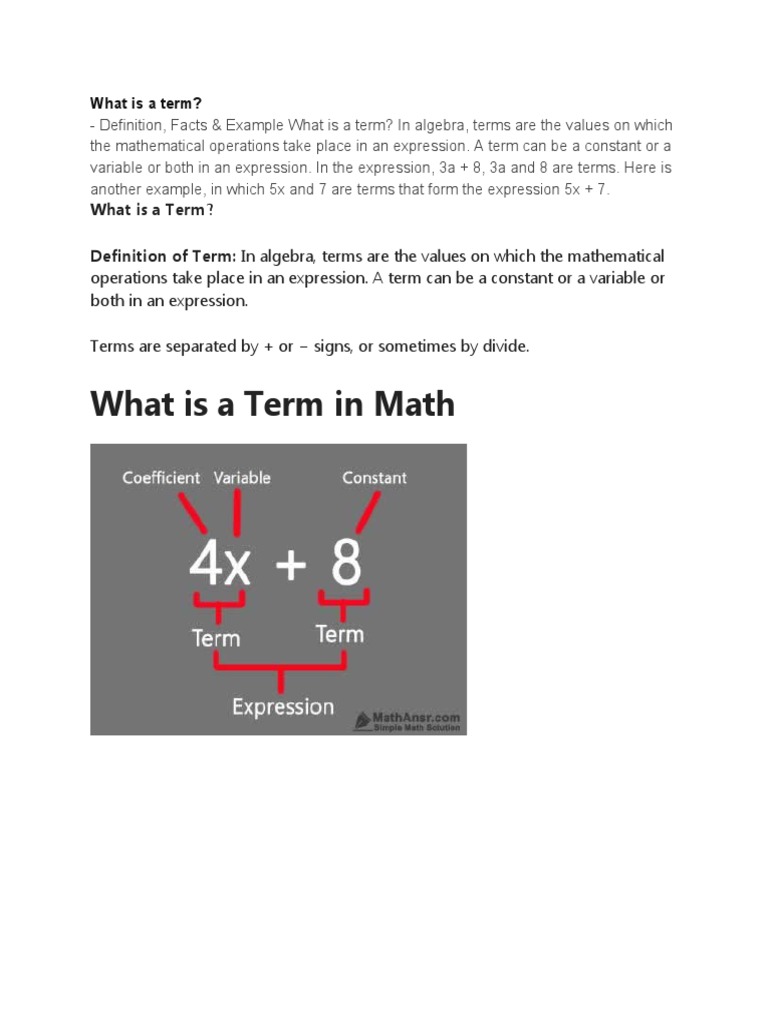 What Is A Term | PDF | Career & Growth