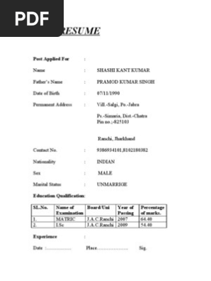 Saj Blank Resume