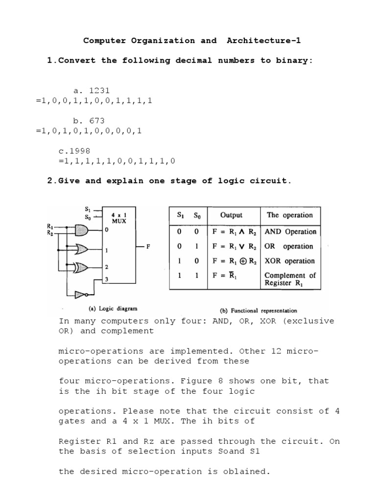 Computer Architecture Basics and Comparisons | PDF | Central Processing ...