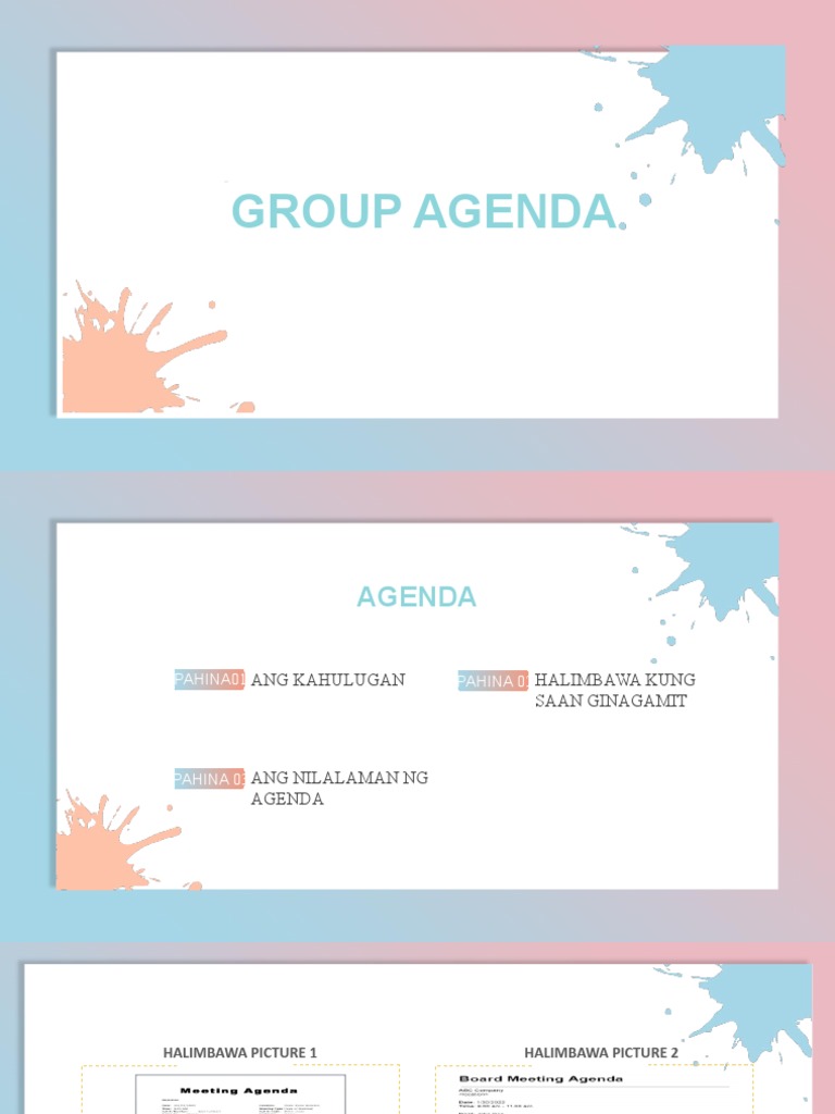 Agenda Halimbawa at Kahulugan sa Tagalog | PDF