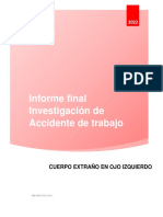 Informe final Investigación de accidente