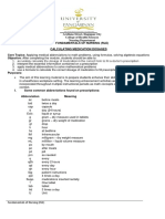 Handouts For Drug Calculation