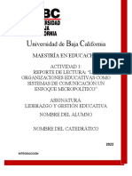 Análisis micropolítico de las organizaciones educativas como sistemas de comunicación