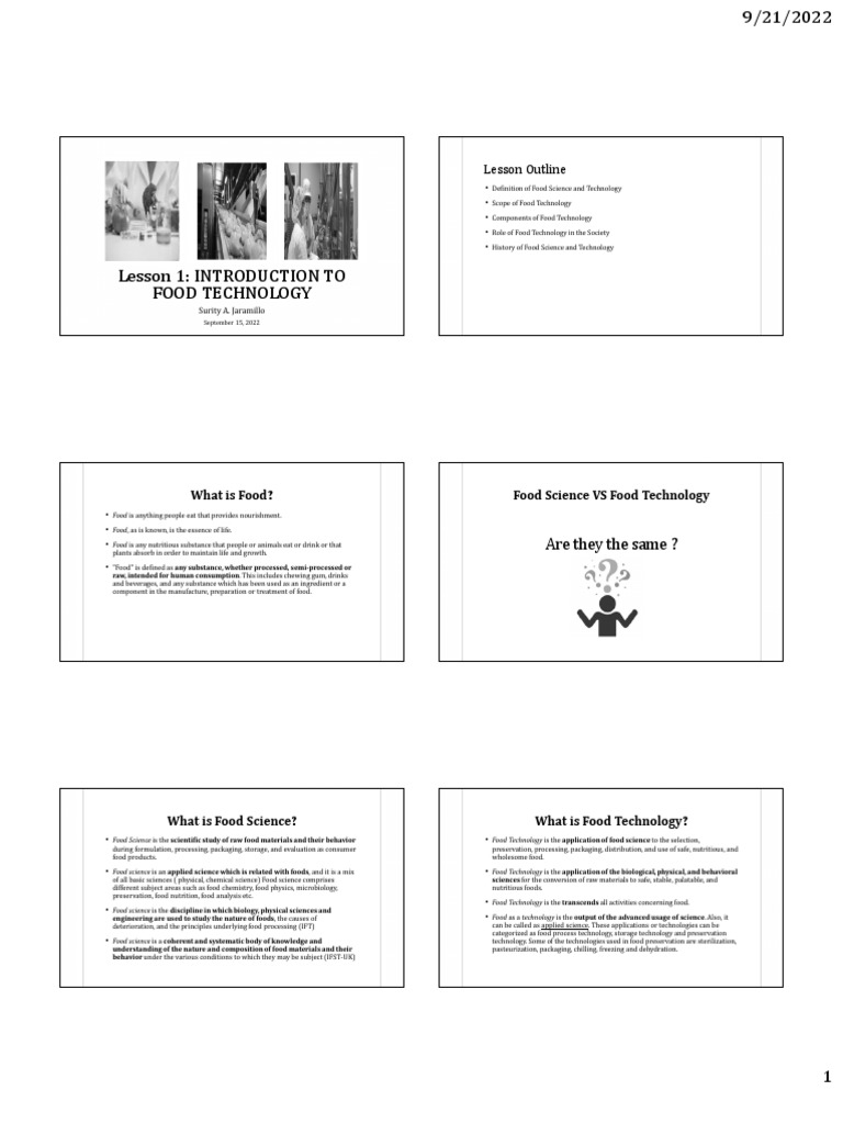 Introduction to Food Technology | PDF | Foods | Food Science