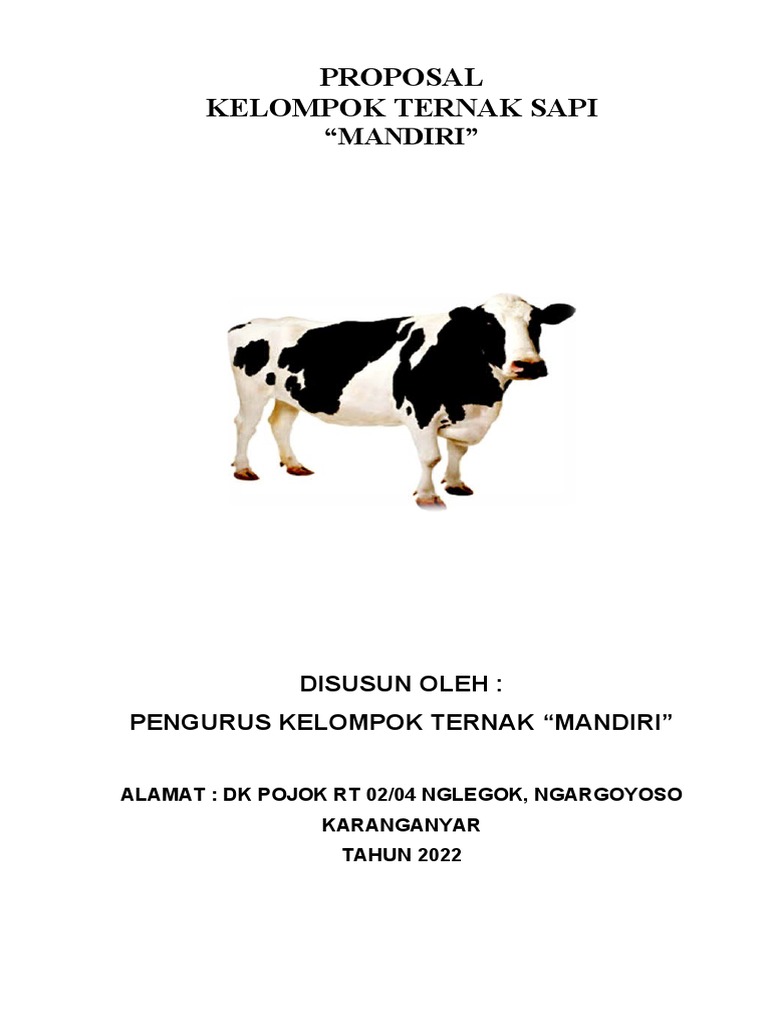 Proposal Bantuan Ternak Sapi Mandiri | PDF