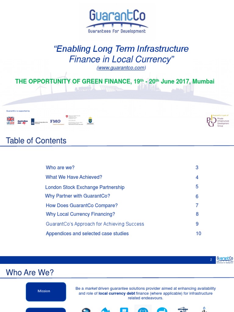 GuarantCo: Local Currency Infrastructure Financing | PDF | Bonds ...