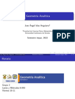 Geometria Analitica PresentacionCurso 2022 2023 P1