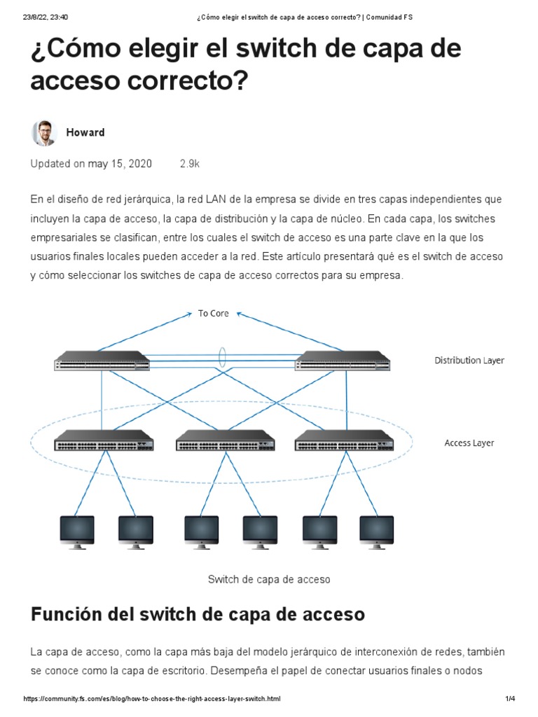 ¿Cómo Elegir El Switch de Capa de Acceso Correcto - Comunidad FS | PDF ...