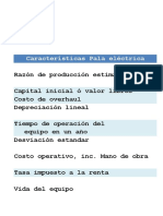 Características Pala eléctrica análisis ROI