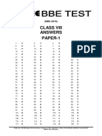 Bbe Class 8 Paper 1 - 2016 Answer Key