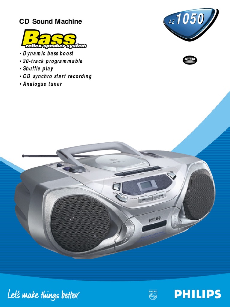 Radio CD Cassette Player Philips AZ1050 (2000) PDF Compact Disc