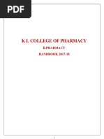 B.pharm Course Handbook 2017 18