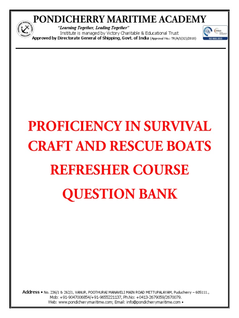 PSCRB Refresher Course Question Bank | PDF | Water Transport | Watercraft