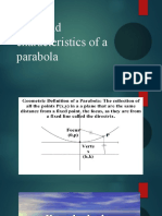 Parts and Characteristics of A Parabola