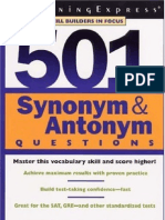 501 Synonyms and Antonyms