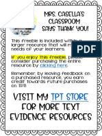 Visit My For More Text Evidence Resources: Mrs. Casella's Classroom Says Thank You!