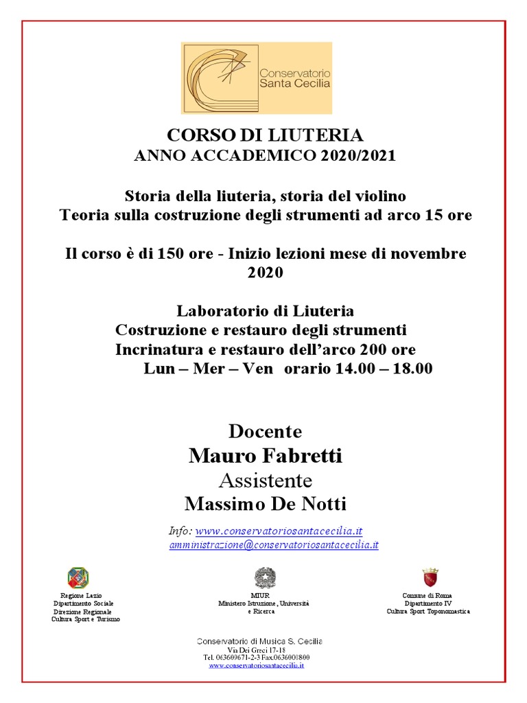 Corso Di Liuteria 2020 2021 Scecilia PDF