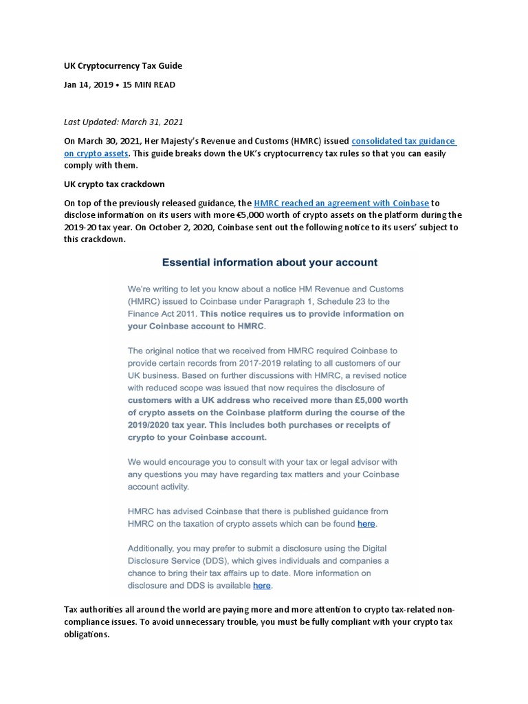 UK Cryptocurrency Tax Guide | PDF | Business | Law