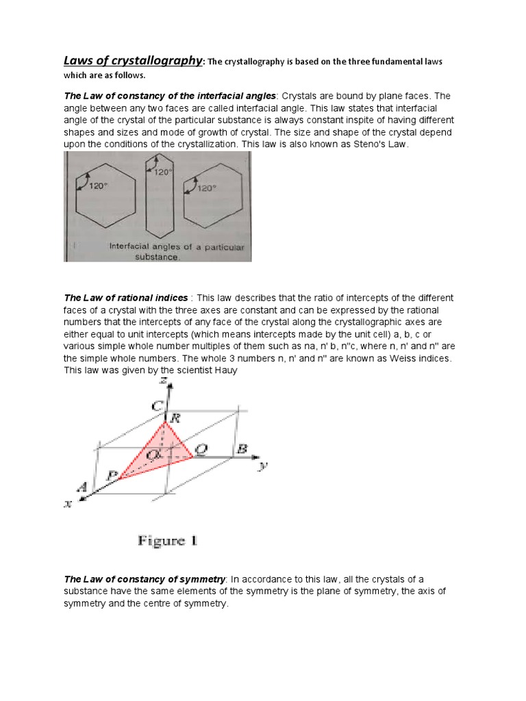 Laws of Crystallography PDF Classical Geometry Geometry