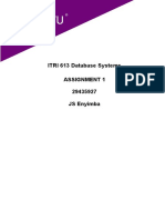 Itri 613 Database Systems Assignment 1 29435927