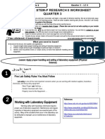 Sdo Laguna Stem-P Research Ii Worksheet Quarter 3: Working With Laboratory Equipment