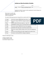Practice Worksheet On Other Receivables & Payables