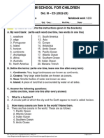 Std. III Ch.3. Continents & Oceans - Notebook Work