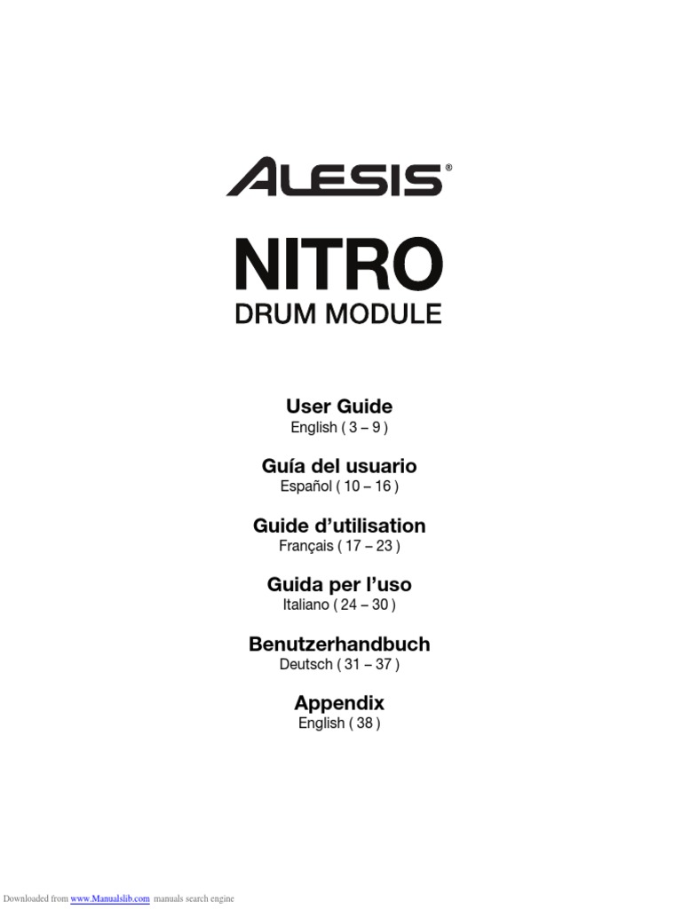 Nitro Alesis Kit Manual PDF Drum Kit Tempo