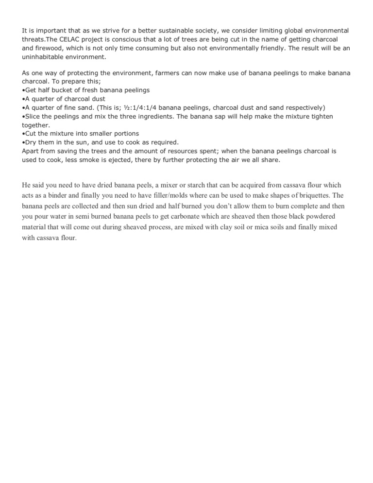 How To Make Banana Peel Charcoal PDF