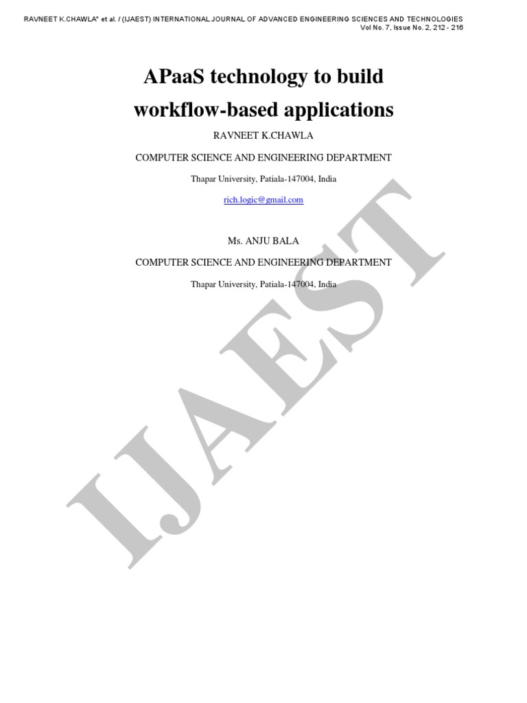 APaaS for Workflow-Based Apps | PDF | Software As A Service | Cloud ...