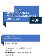 EGZAMIN O SMOKLASISTY Prezentacja Dla Ucznio W I Rodzicowe 2021 Pokaz 1