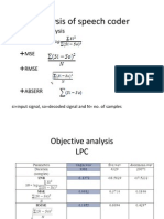 Analysis of Speech Coder