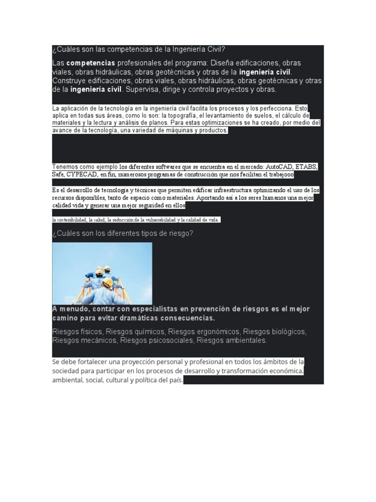 Competencias En Ingenier a Civil PDF Arte Inform tica