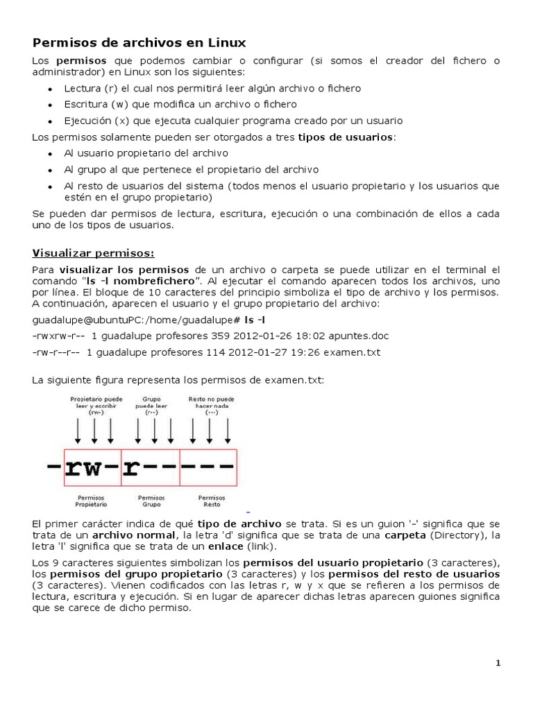 Modificación de permisos en Linux | PDF | Informática