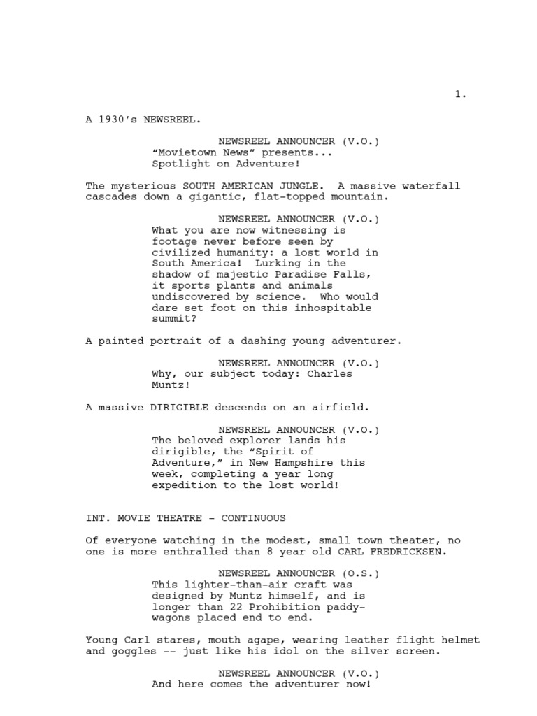 UP Screenplay | PDF | Nature