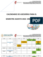 Calendario de Asesorias Agosto 2023 Enero 2023