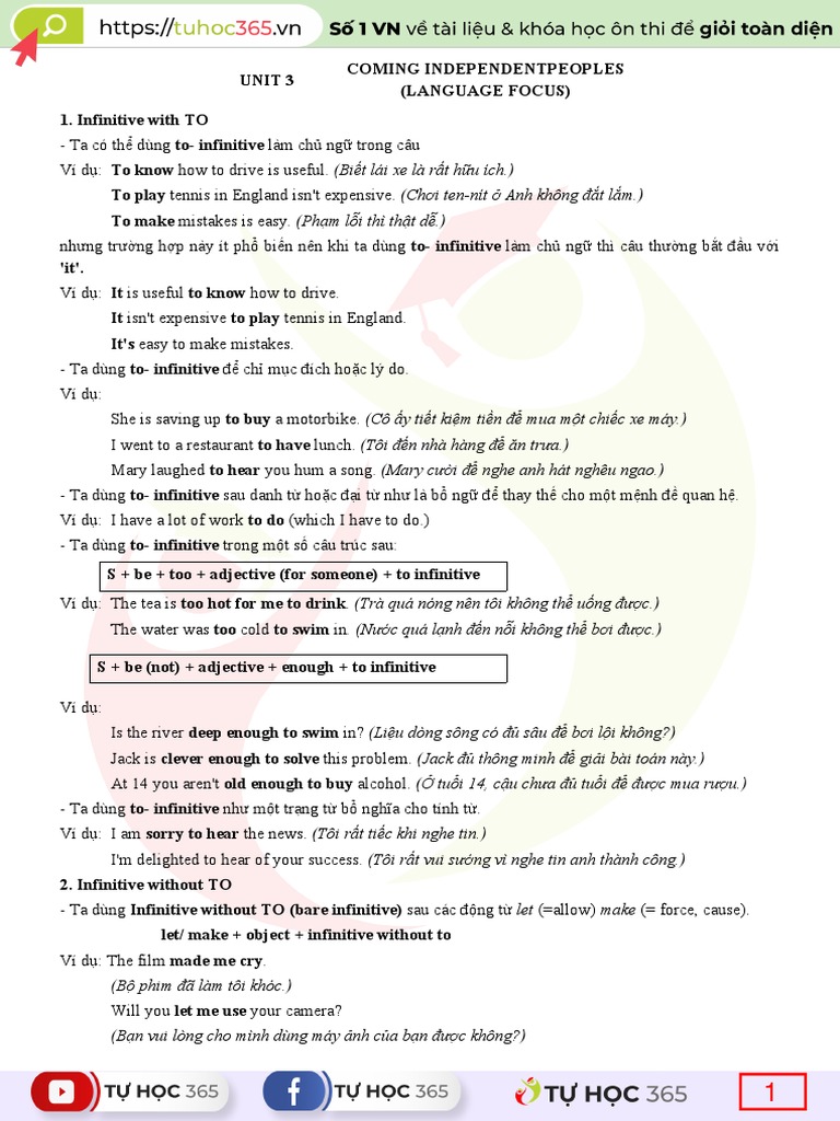 Tá Ng Há P Kiáº N Thá C Unit 3 Cã Bã I Táº P Pdf