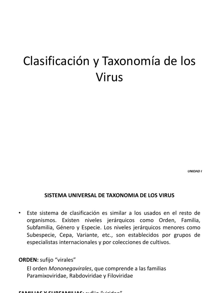 Clase Clasificación de Los Virus | PDF | Virus | Rna